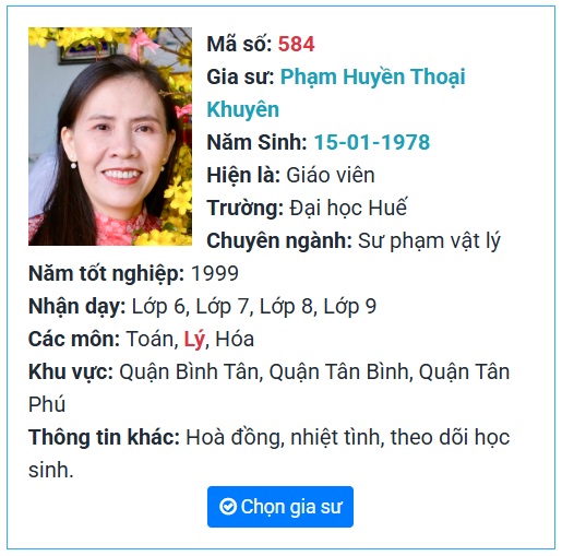 GIA SƯ NHÂN ĐỨC