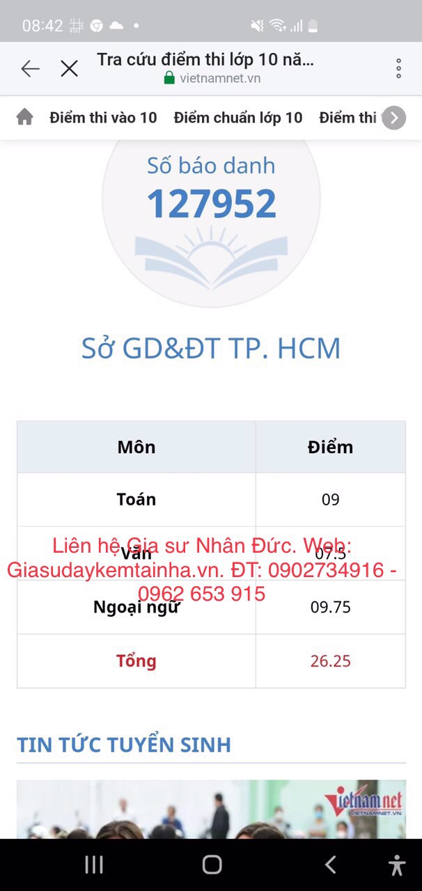 gia sư quận 8