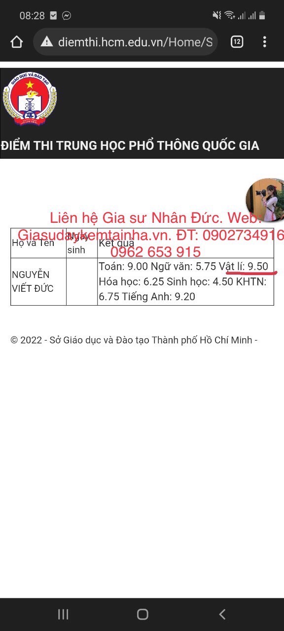 gia sư dạy vật lý